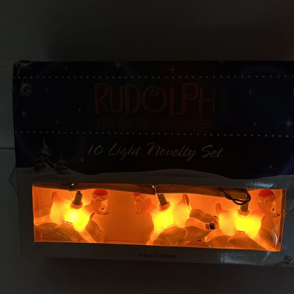 2002 Rudolph The Red Nosed Reindeer Christmas 10 String Light Covers Novelty Set - Picture 6 of 9